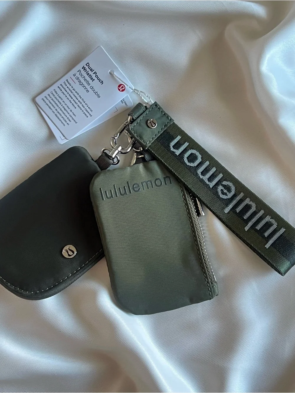 Lululemon Dual Pouch Wristlet – Dark Olive (NWT)